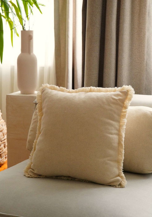 Aberto Design Funda de Cojín KET005 Beige 43x43 cm Aberto Design Funda de Cojín KET005 Beige 43x43 cm